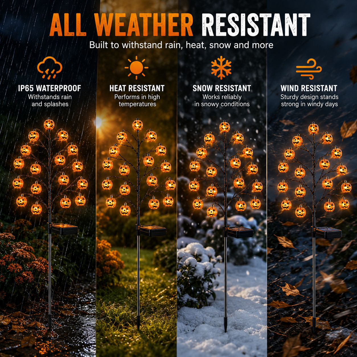 Pumpkin Solar Stake Lights