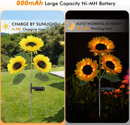 Lifelike Solar Sunflower Garden Lights
