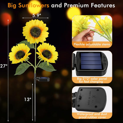 Lifelike Solar Sunflower Garden Lights