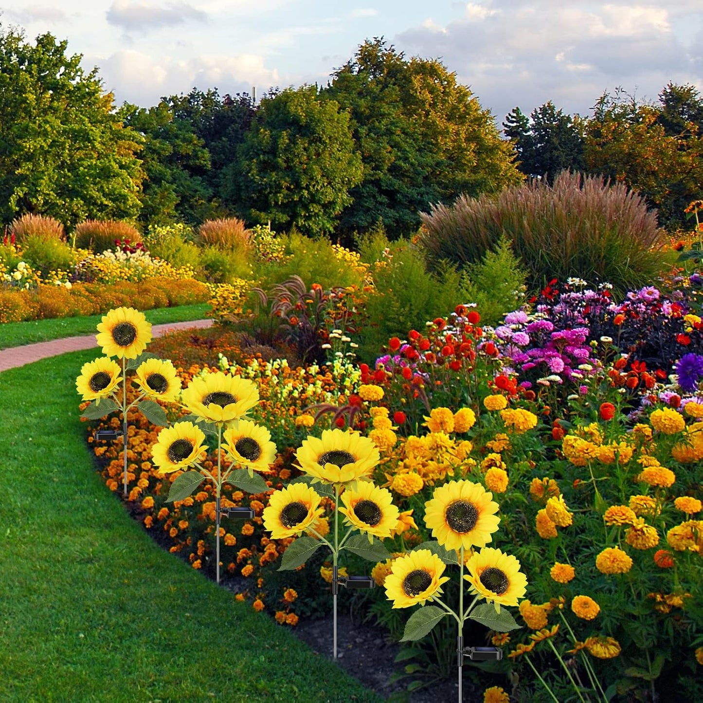 Lifelike Solar Sunflower Garden Lights