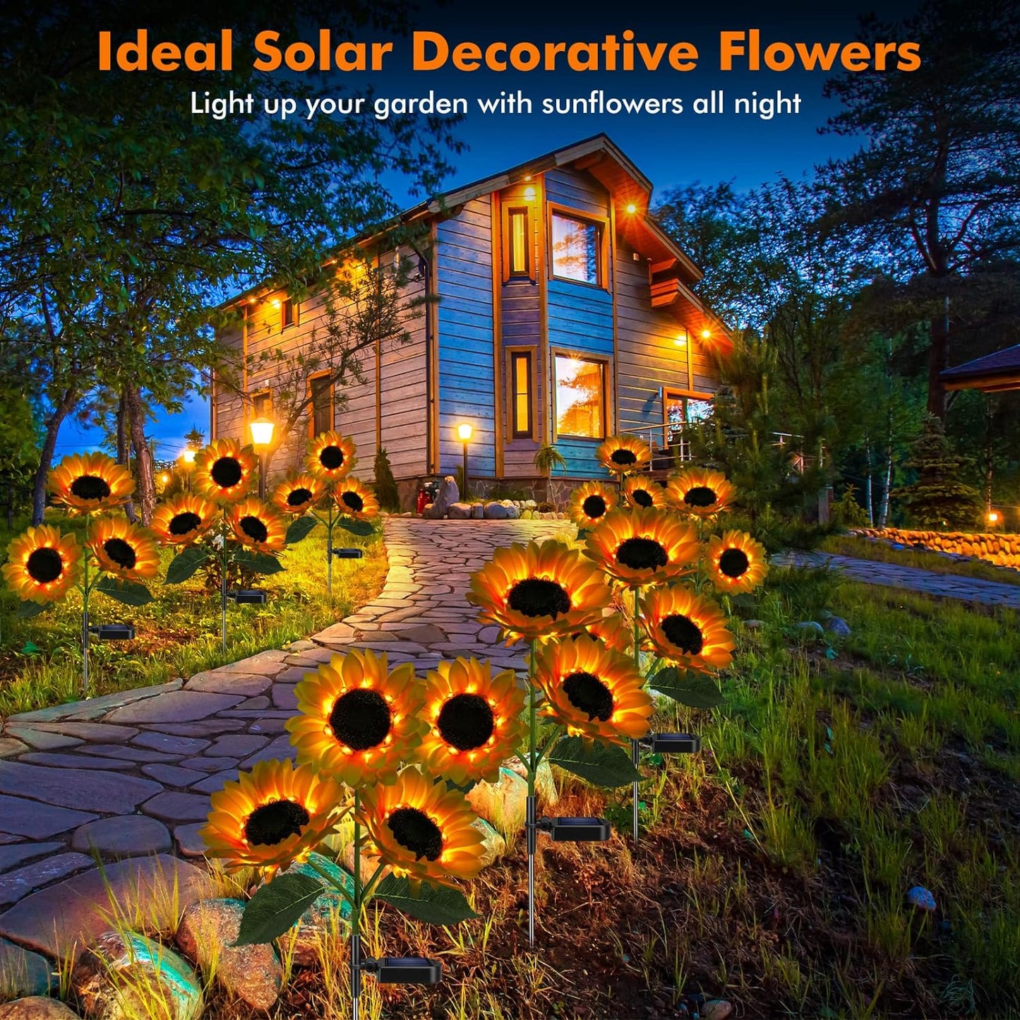 Lifelike Solar Sunflower Garden Lights