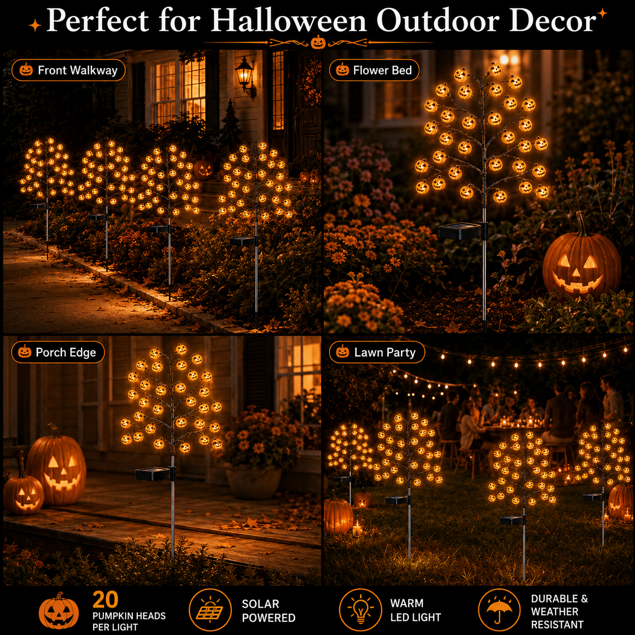 Pumpkin Solar Stake Lights