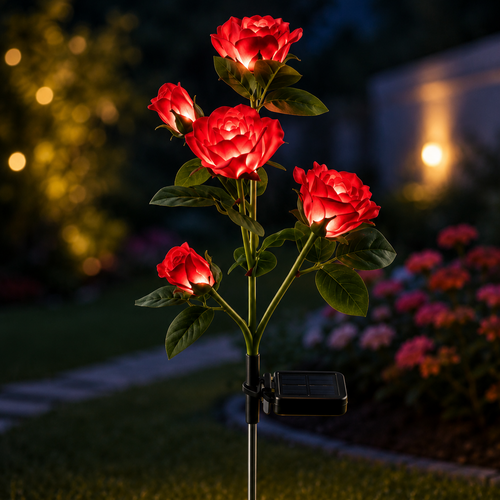 Solar Roses Garden Stake Light